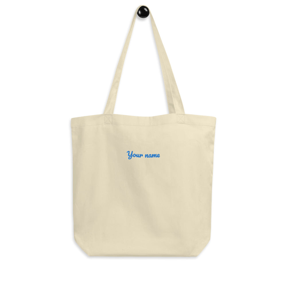 Cotton Canvas Tote Embroidery Name